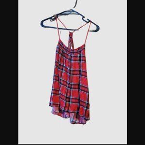 Plaid Flowy Tank Top.